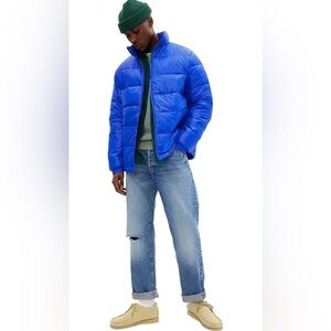 GAP Mens Midweight Puffer Jacket Coat | Color Bristol Blue | Size XS